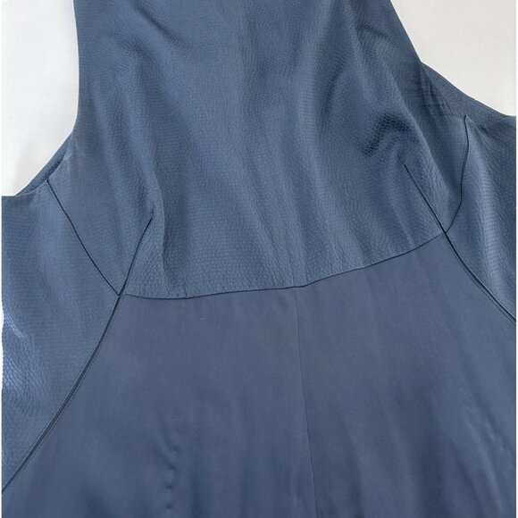 Jigsaw Dress Sz 12 Silk Midi Blue Designer Quiet Luxury Open Back Evening Party - Picture 16 of 16